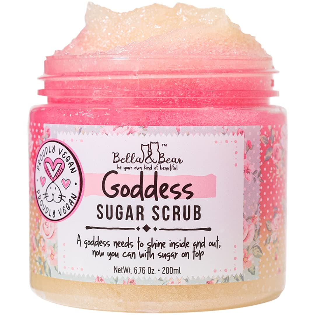 Bella and Bear Goddess Sugar Scrub, No Parabens, New Fragrance, Cruelty-Free, Vegan-Friendly Exfoliating, 6.7 oz