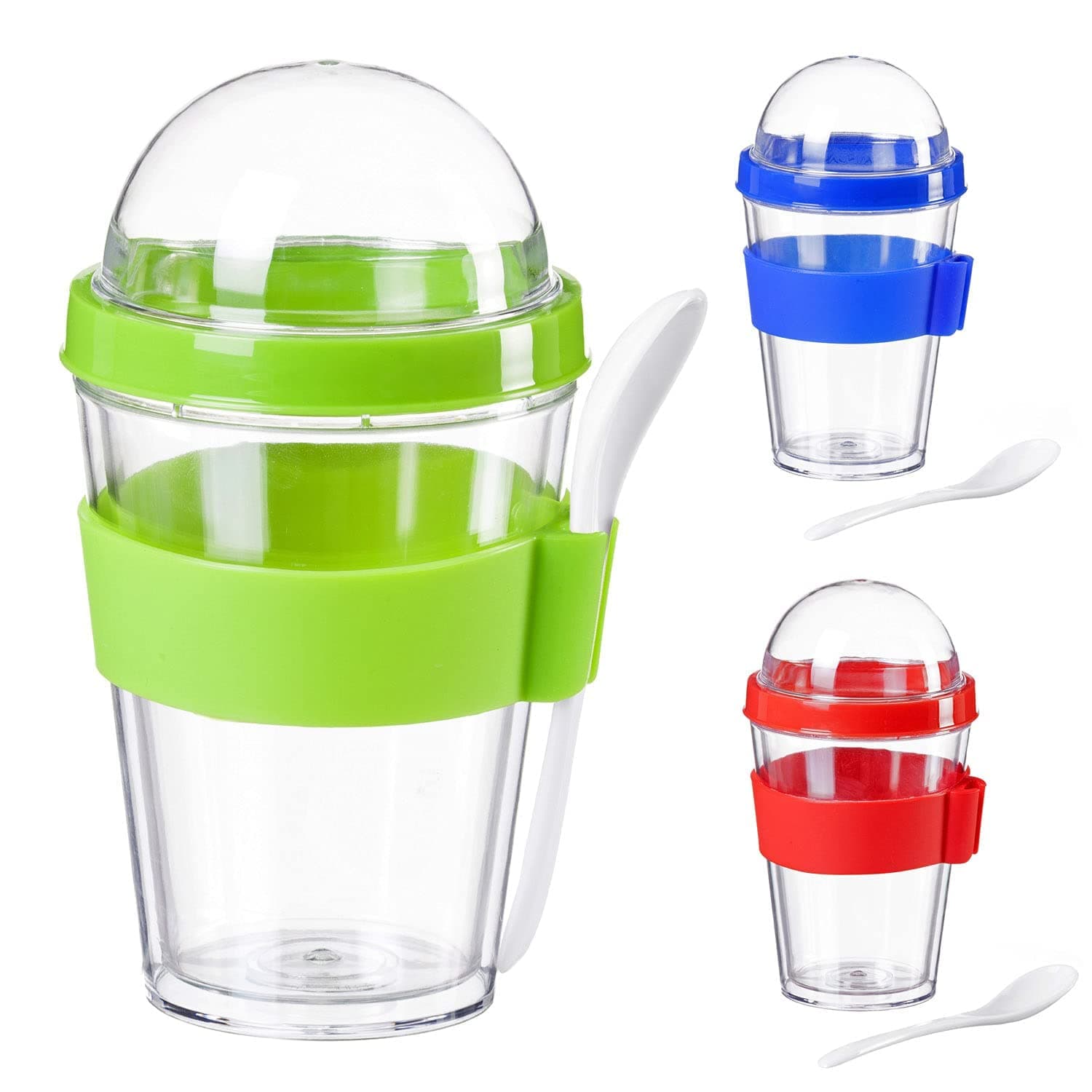 Muesli-to-Go Yoghurt Cup Muesli Cup Muesli Bowl Yoghurt Cup with Tight Lid (Blue)