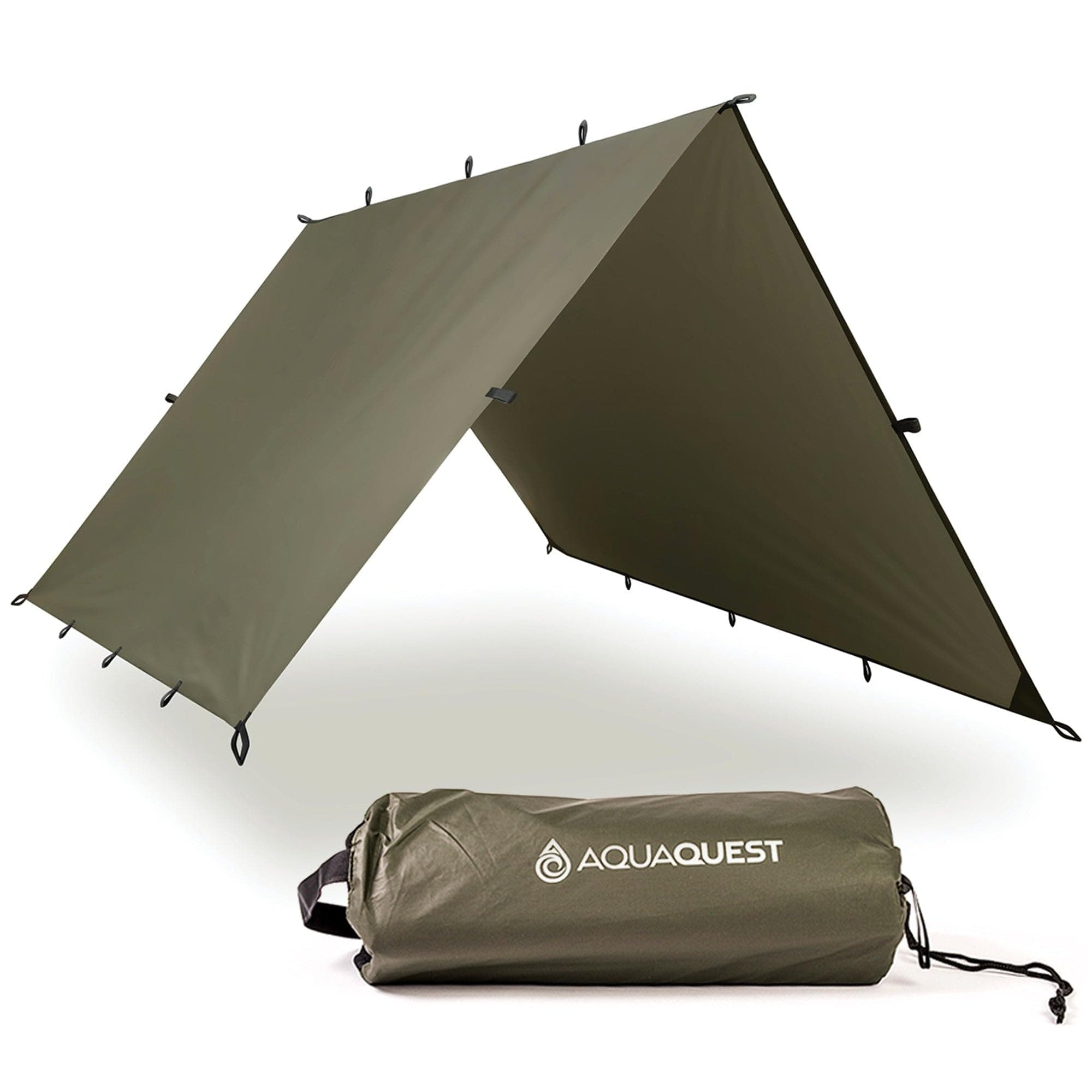 AquaQuest Defender Tarp – Heavy-Duty Waterproof (20,000 mm) Seam-Taped Rain Fly for Camping, Bushcraft & Survival