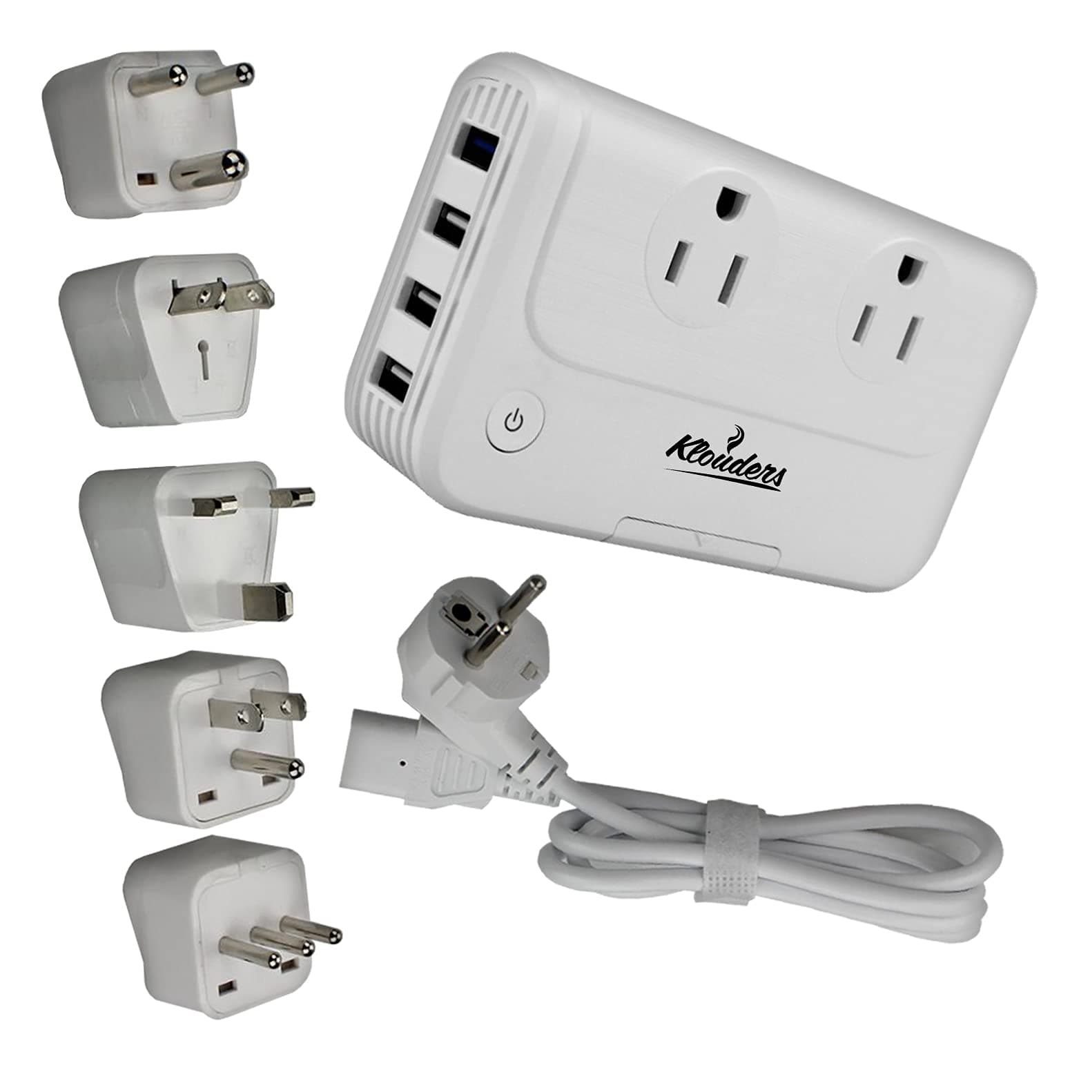 2000-Watt Voltage Converter for International Travel Step Down 220v/240v to 110v/120v Universal Power Converter Adapter Combo w/ 4 Smart USB for More Than 150 Most commonly Visited Countries