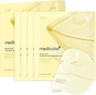 Jelly Gel Mask with Brightening Kojic Acid Turmeric | Overnight Face Mask for Glass Glow Skin | Elasticity, Hydrating, Firming and Radiance Boosting | Korean Skincare, 28g x 4ea