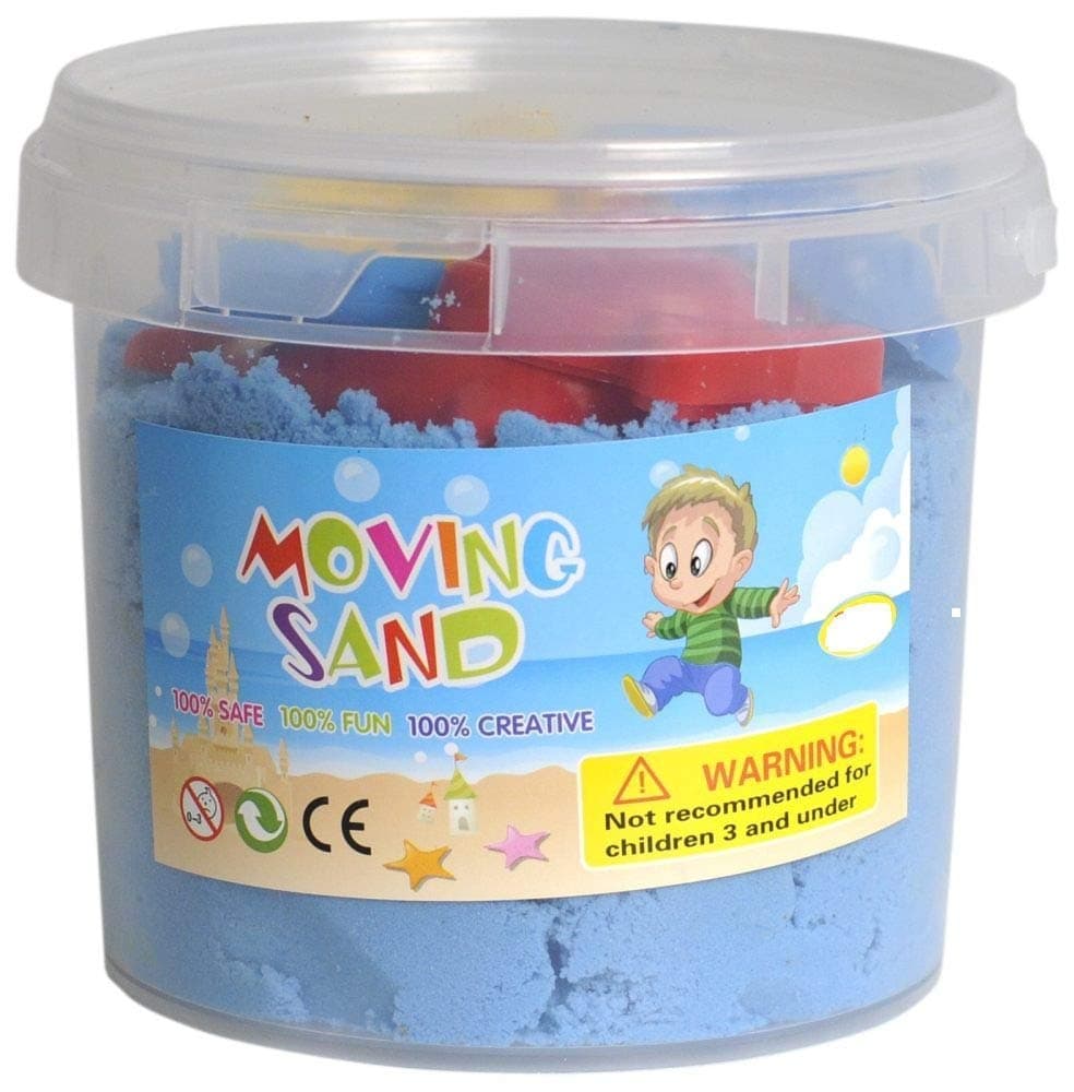 asuvi 1 kg moving kinetic universe sand tub play set beach toy molds kids amazing space active magic gluten free clay sand dough tub box with moulded toys- Multi color