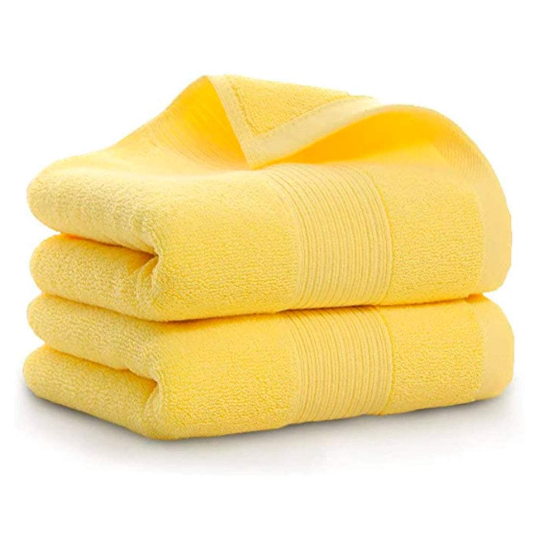 Bathroom Hand Towels 2 Set, Cotton Hand Towel for Bath, Hand, Face, Kitchen, Super Soft, Highly Absorbent, Machine Washable, Size 14" x 30" (Yellow)…