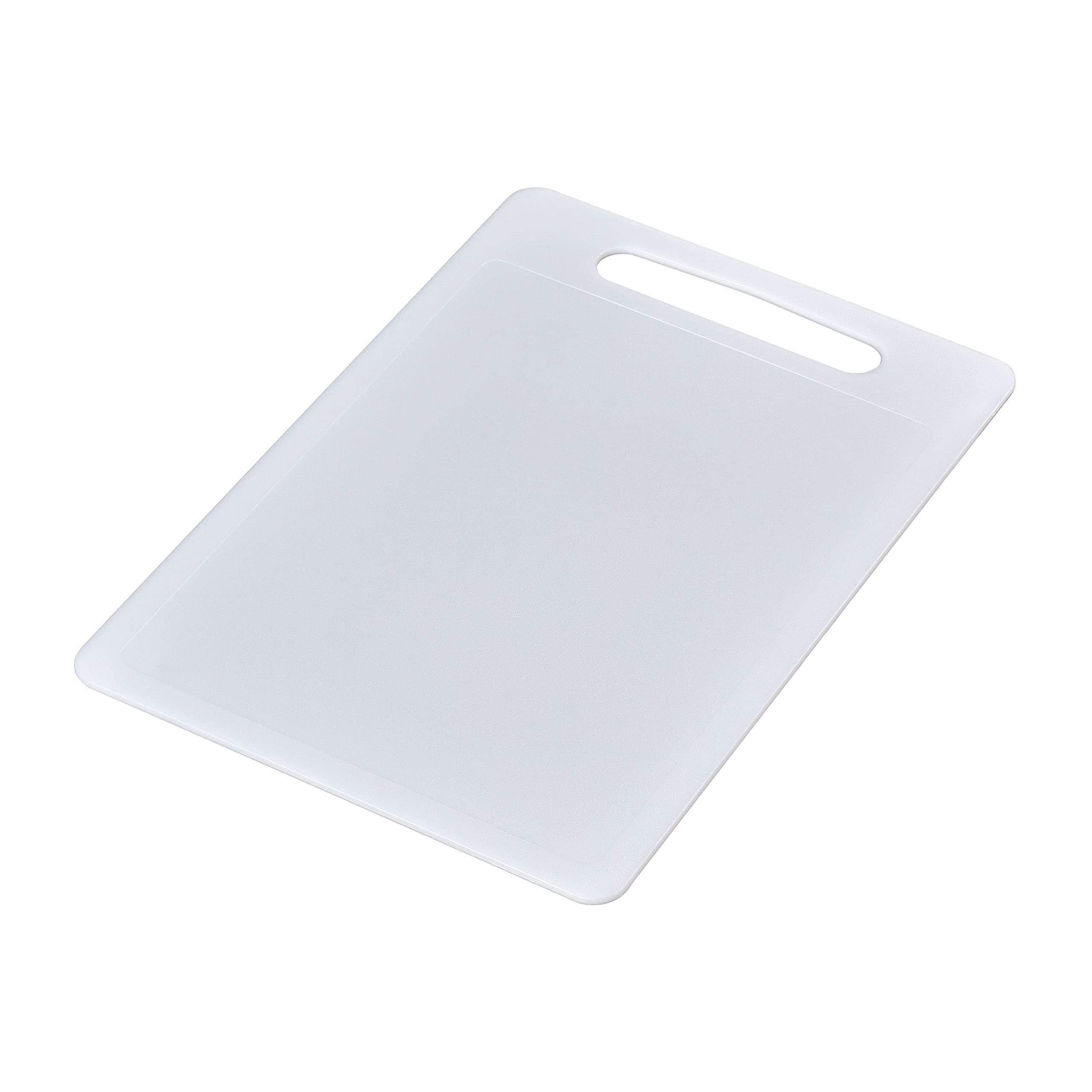 Chef Aid Large White Poly Chopping Board, Multipurpose Anti-Slip Surface, Easy Clean and Dishwasher Safe with Handle, 40 x 30 X 0.4 cm, Other Colour Options Available.