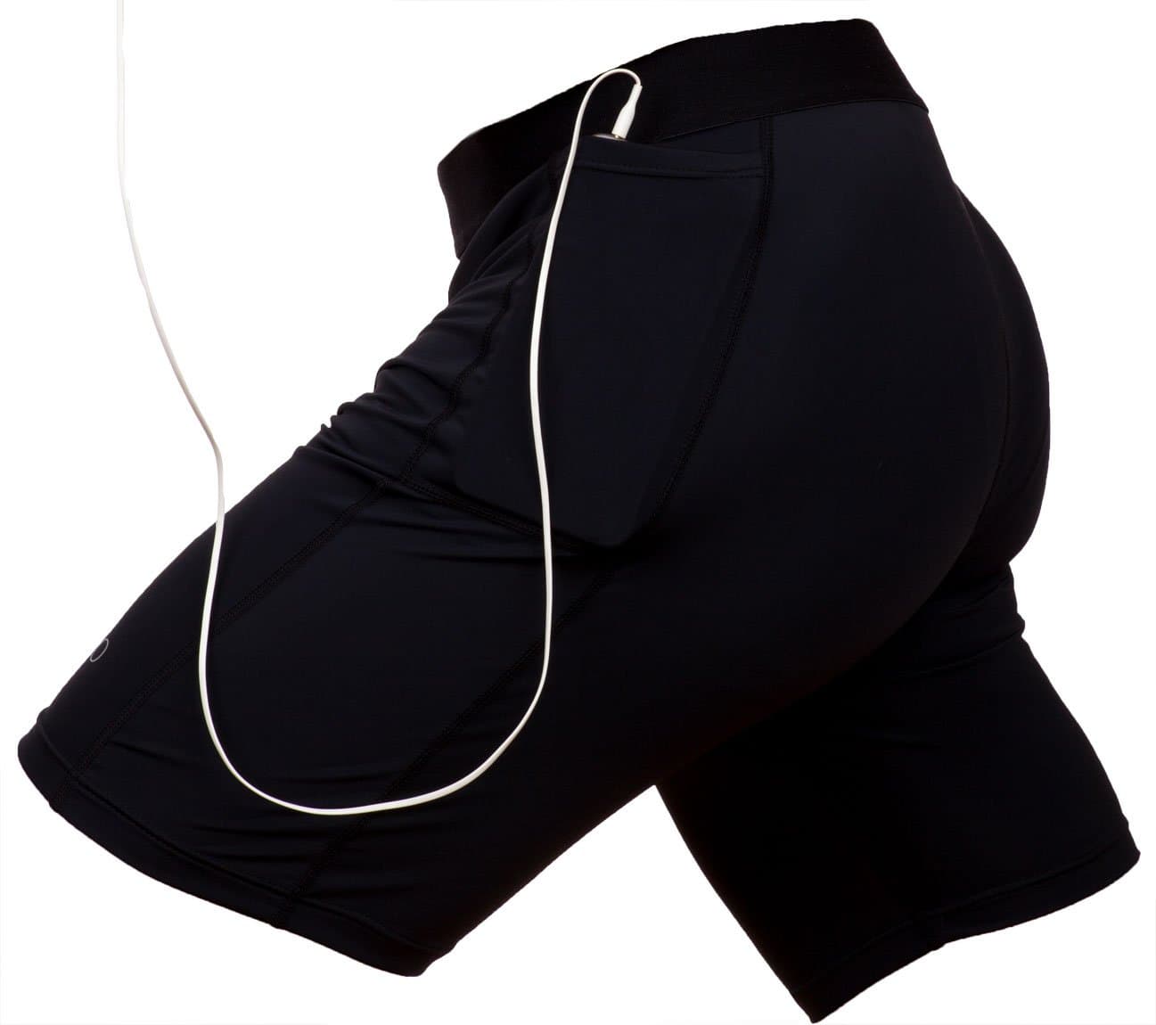 Compression Shorts with Pocket Keep Phone/Keys Tight with 2 Pockets