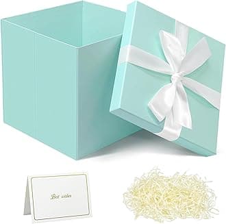 Corsiampoo Large Blue Gift Box 10x10x10 Inches, Gift Boxes with Lids for Presents, Package Box for Birthdays, Thanksgiving Day, Wedding, Christmas, Graduations, Anniversaries and Valentine's Day