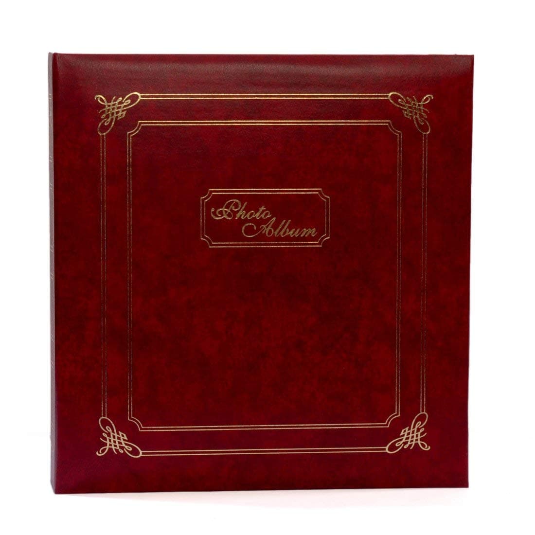 Aadinath Natraj Series 200 Pocket 4 X6 Inch Vinyl Leather Photo Album, Medium Red