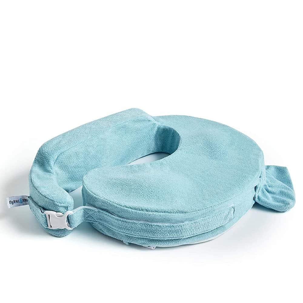 My Brest Friend Nursing Pillow - Deluxe - Enhanced Comfort w/Slipcover - Ergonomic Breastfeeding Pillow For Ultimate Support For Mom & Baby - Adjustable Pillow W/Handy Side Pocket, Aqua