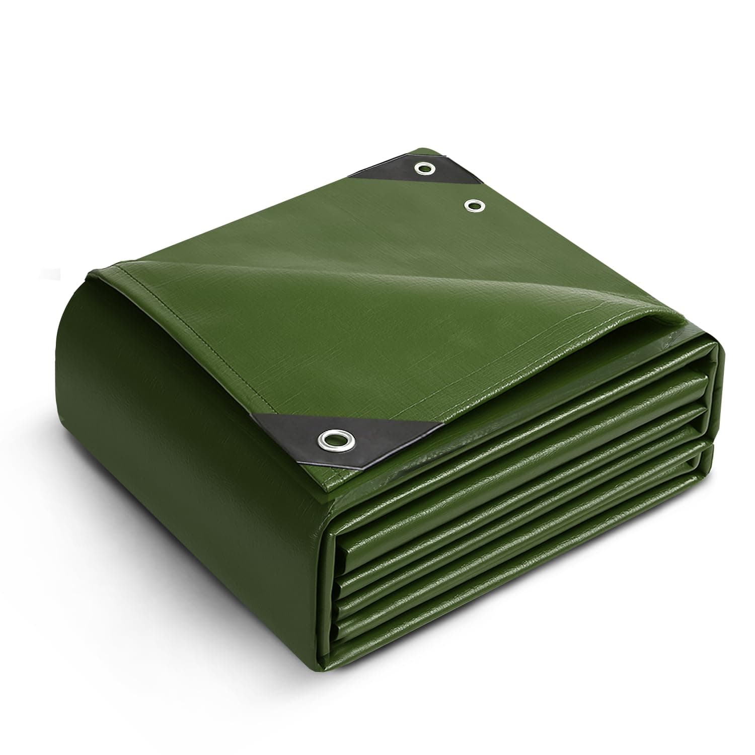 3x3m Waterproof Tarpaulin Cover Sheet 90GSM, Heavy Duty, Mould-Resistant, Easy to Wash - PE Material, Reinforced Edges with Metal Eyelets, Green
