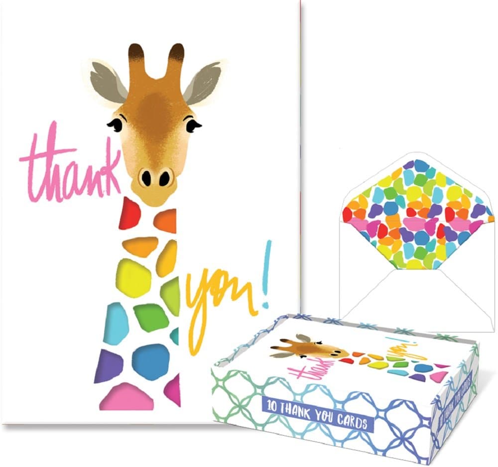 Punch Studio Molly & Rex Die-Cut Boxed Thank You Note Cards - Giraffe