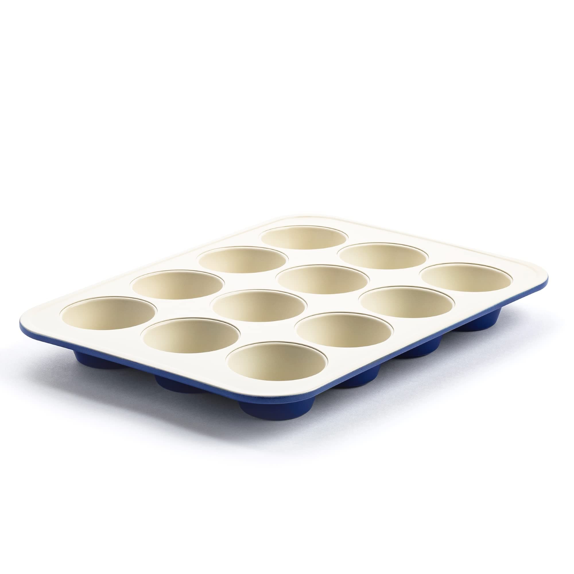 GreenLifeHealthy Ceramic Non-Stick 12-Cup Muffin Tray, PFAS-Free, Royal Blue