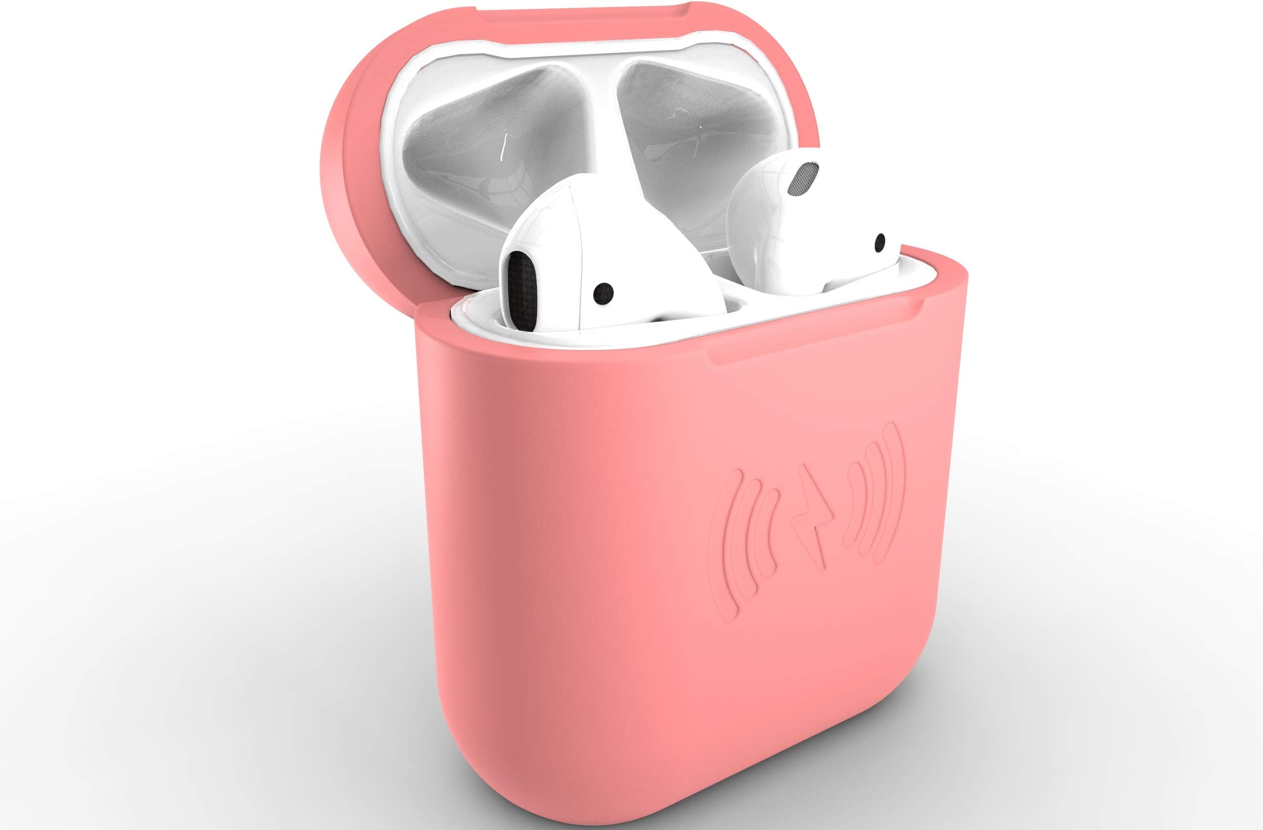 SliQ by East Brooklyn Labs EarPod Wireless Qi Charging and Protective Case for Ear Pod Earphones, Durable Soft Touch Silicone, Great Gift Idea (Pink)