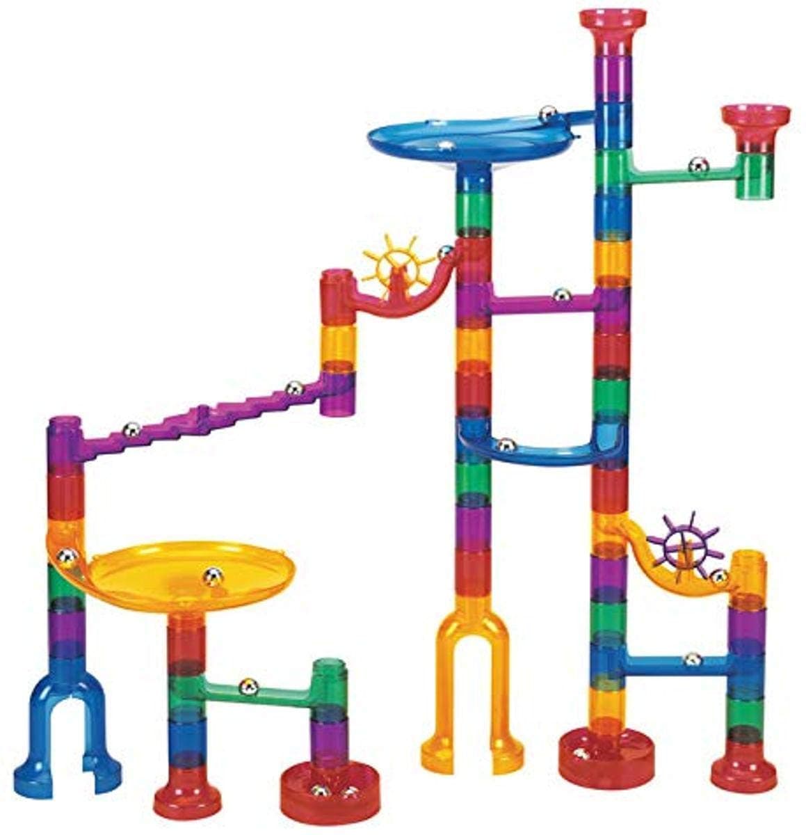 Edushape 805843 Marble Run, 48 Piece, Transparent, 11" Height, 16" Width, 3" Length