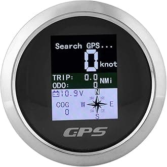 85mm Digital GPS Speedometer LCD Speed Gauge Odometer Course Speedometer GPS Car Boat Engineer Adjustable Stainless Waterproof Digital Gauges (black)