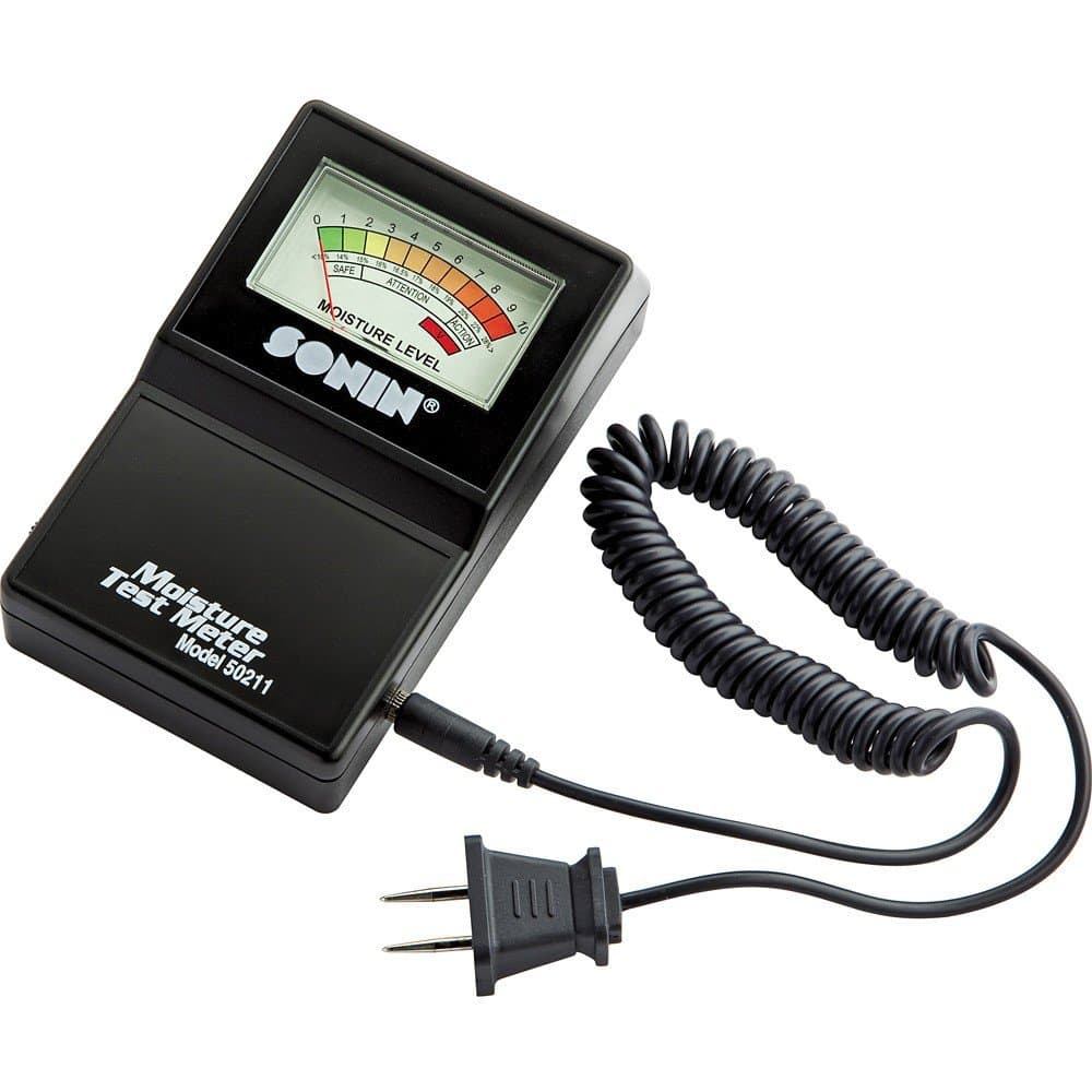 SoninMoisture Meter 50211 – Robust 10-28% Analog Scale for Wood, Concrete, Plaster, Carpet & More – Dual Reading Scale, Not Including 9-Volt Battery – 1-Year Warranty, 1-lb Weight