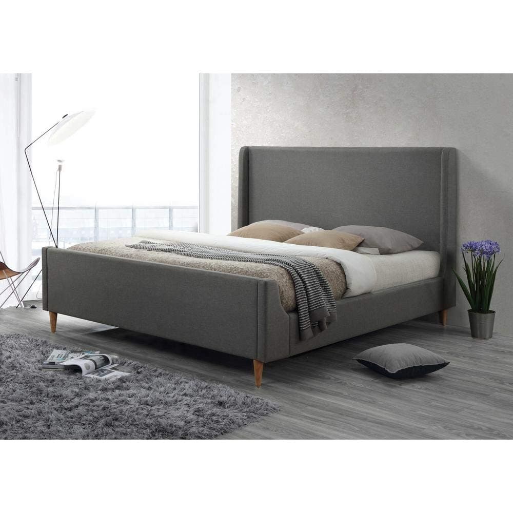 LuXeo LUX-K8816-GRY Bedford Upholstered Platform Bed King Linen Gray