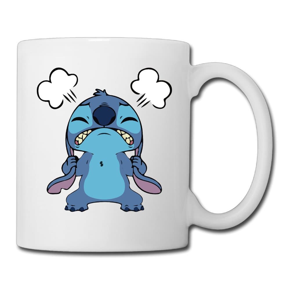 Angry Stitch Fictional Character Lilo Ceramic Custom Coffee/Tea Mug White 11oz For Funny Gifts