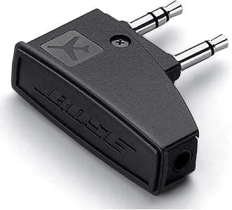 Noise Reduction Airplane Headphone Adapter for Bose QuietComfort 2 QC3 QC15 QC25 QC35 QC20I SoundLink AE2 AE2W and More Headphones Golden Plated