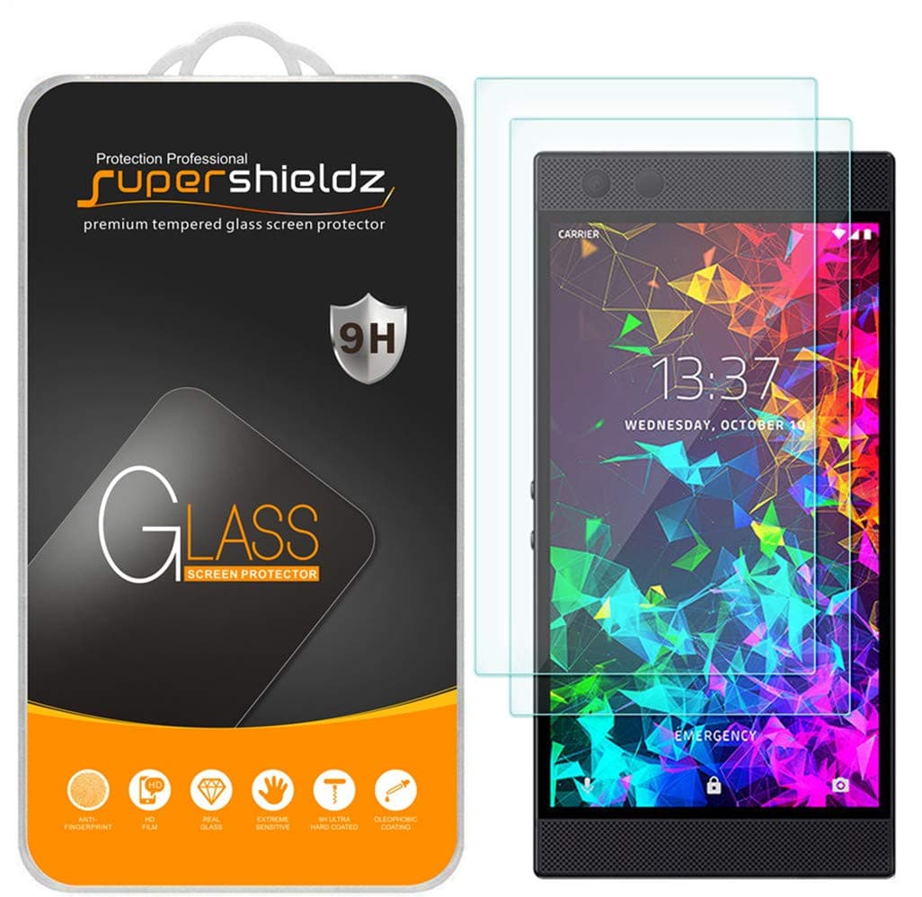(2 Pack) Designed for (Razer Phone 2) Tempered Glass Screen Protector, Anti Scratch, Bubble Free