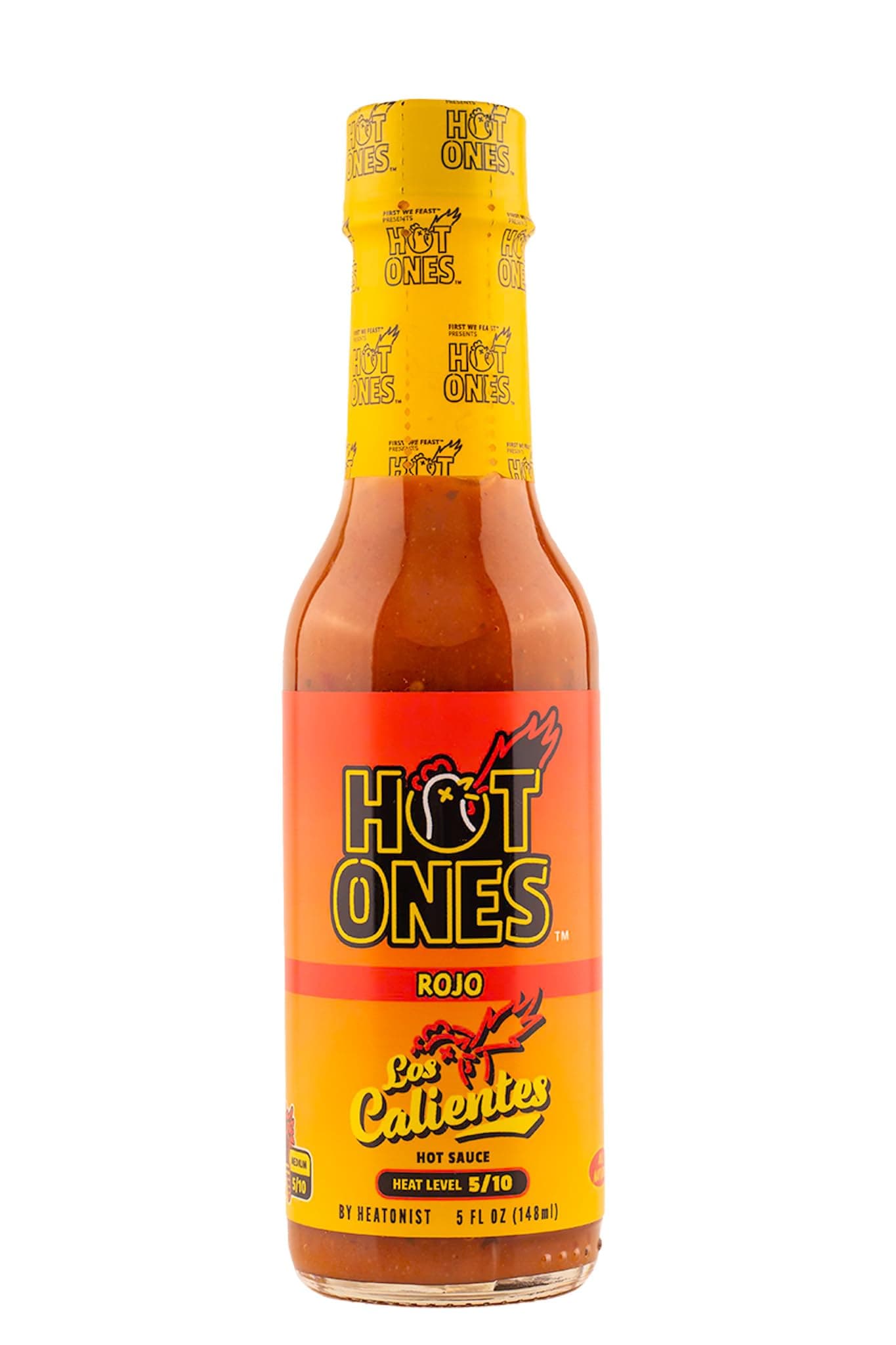 Los Calientes Rojo Hot Sauce Made With Natural Ingredients & Spicy Flavors From Smoked Red Jalapeno, Habanero & Apricot, 5 fl oz Bottle (1-Pack)