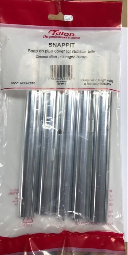 Talon ACSNC/10 Snappit Snap on Pipe Cover for Radiator Tails, Chrome, Set of 10 Pieces