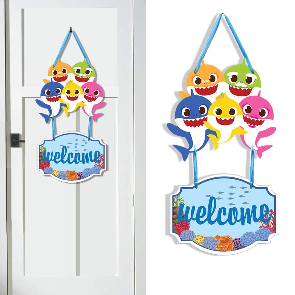 Shark Party Supplies For Baby Shower Parties Decoration Welcome Hanger Kids Banner
