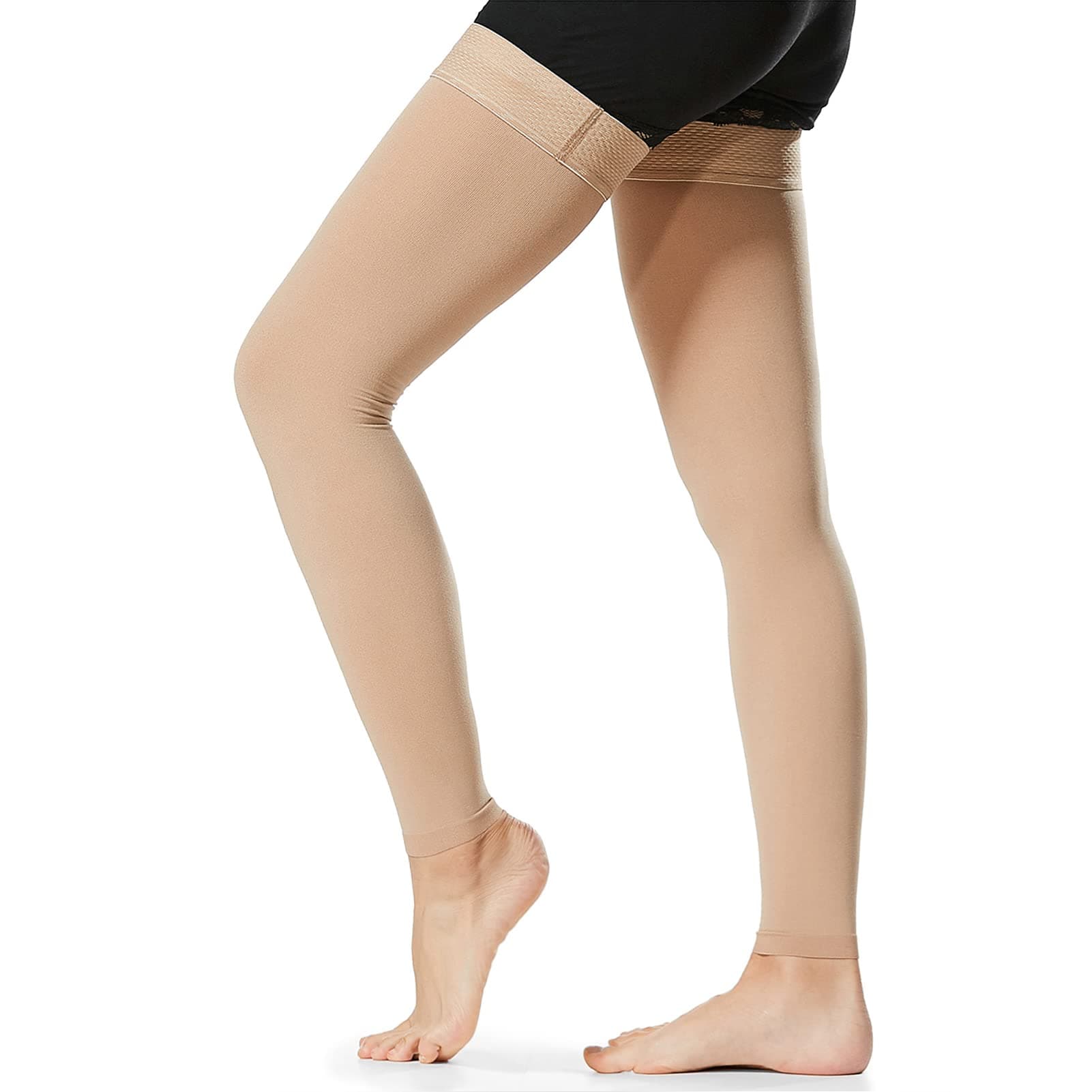 Compression Sock, Domary 1 Pair Thigh High Socks Men Women 20-30mmHg Stockings Sleeves for Varicose Vein Swelling