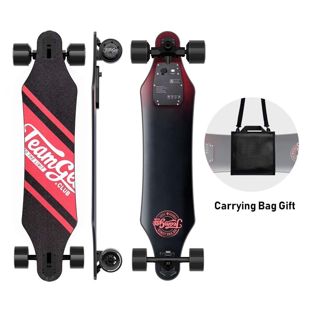 Teamgee H5 37" Electric Skateboard, 22 MPH Top Speed, 760W Dual Motor, 11 Miles Range, 14.5 Lbs, 10 Layers Maple Longboard with Wireless Remote Control