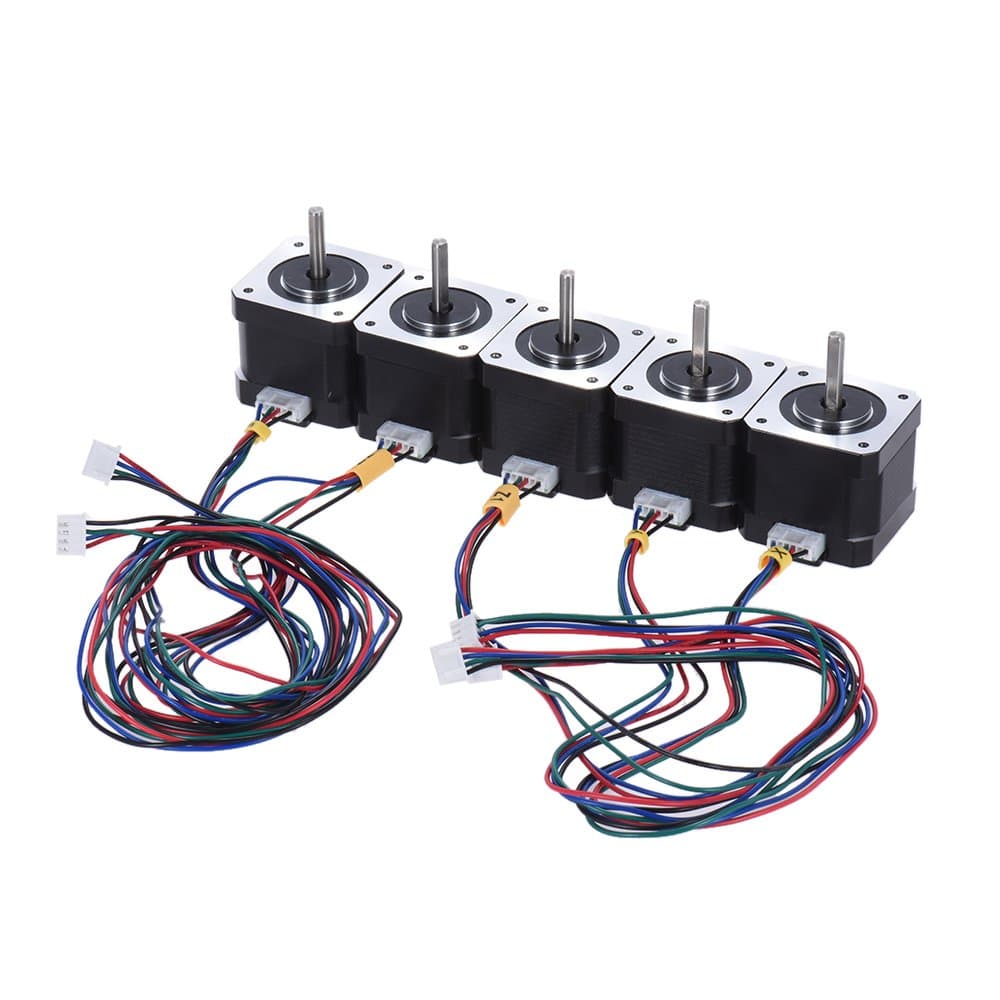 Anet Nema 17 Stepper Motor,5pcs Nema 17 Stepper Stepping Motor Drive Control 2 Phase 1.8 Degree 0.9A 0.4N.M 42mm with Lead Cable 3D Printer/CNC Accessory Replacement