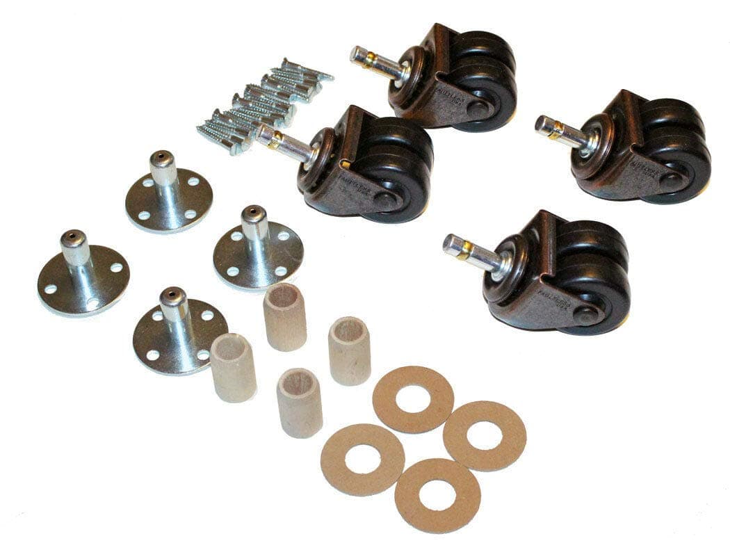 Upright Piano Wheels Casters - Set of 4 - Dual Rubber Wheels