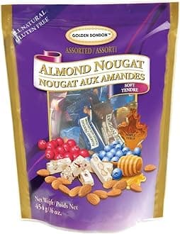 Italian Assorted Almond Nougat Candy, Individually Packed Chewy Gluten Free Nougat, Original Full of Almonds, Halal Candy (16 Oz, Assorted Soft)