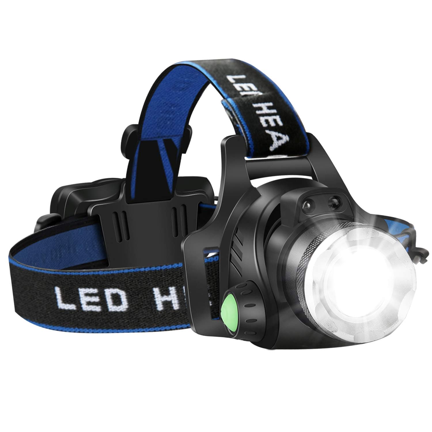 CUGHYS Headlamp Flashlight, USB Rechargeable Led Head Lamp, IPX4 Waterproof T004 Headlight with 4 Modes and Adjustable Headband, Perfect for Camping, Hiking, Outdoors, Hunting（One PCS