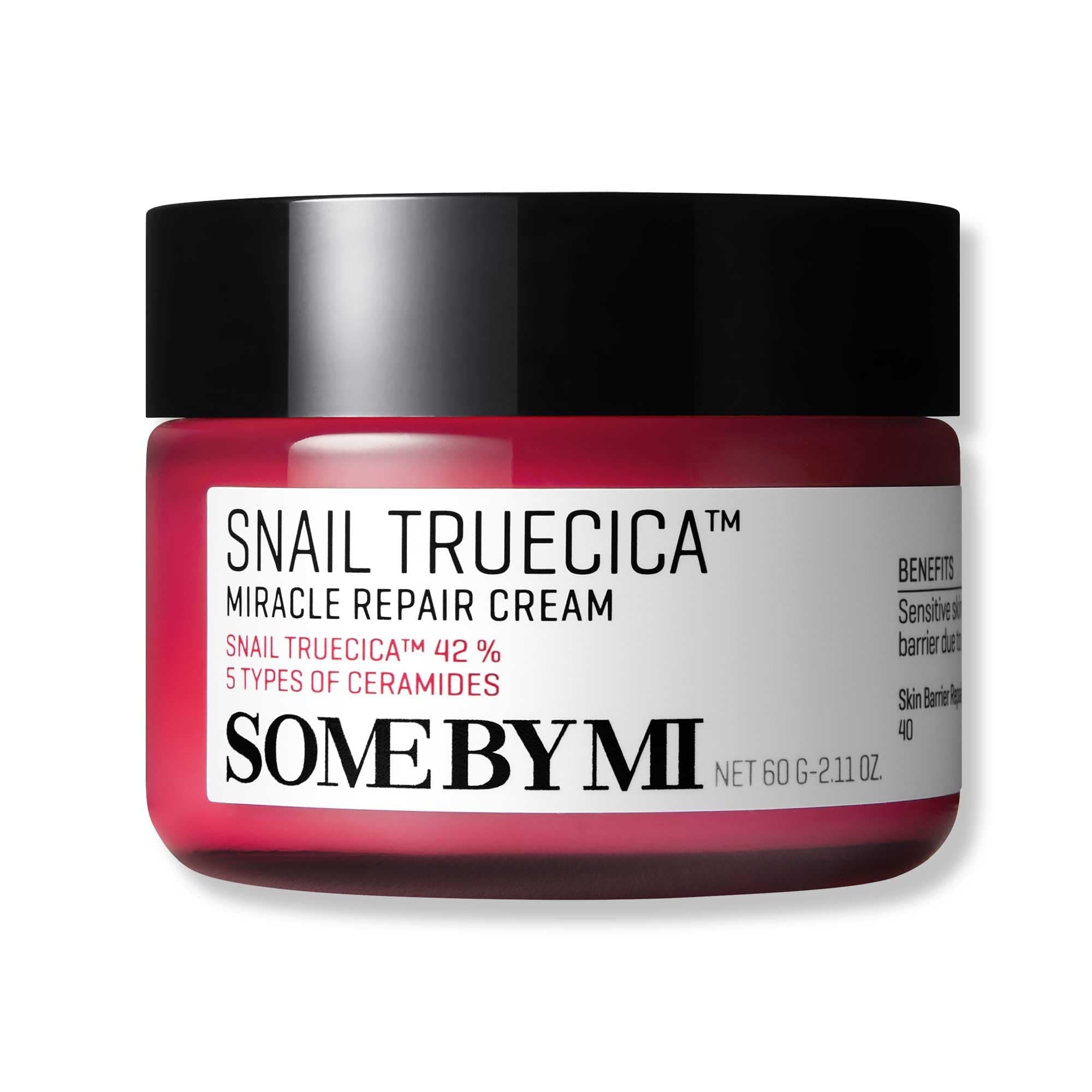 Snail Truecica Miracle Repair Cream - 2.02Oz, 60ml - Made from Snail Mucin for Sensitive Skin - Daily Repair Face Moisturizer for Acne Marks and Strengthen Skin Barrier - Korean Skin Care