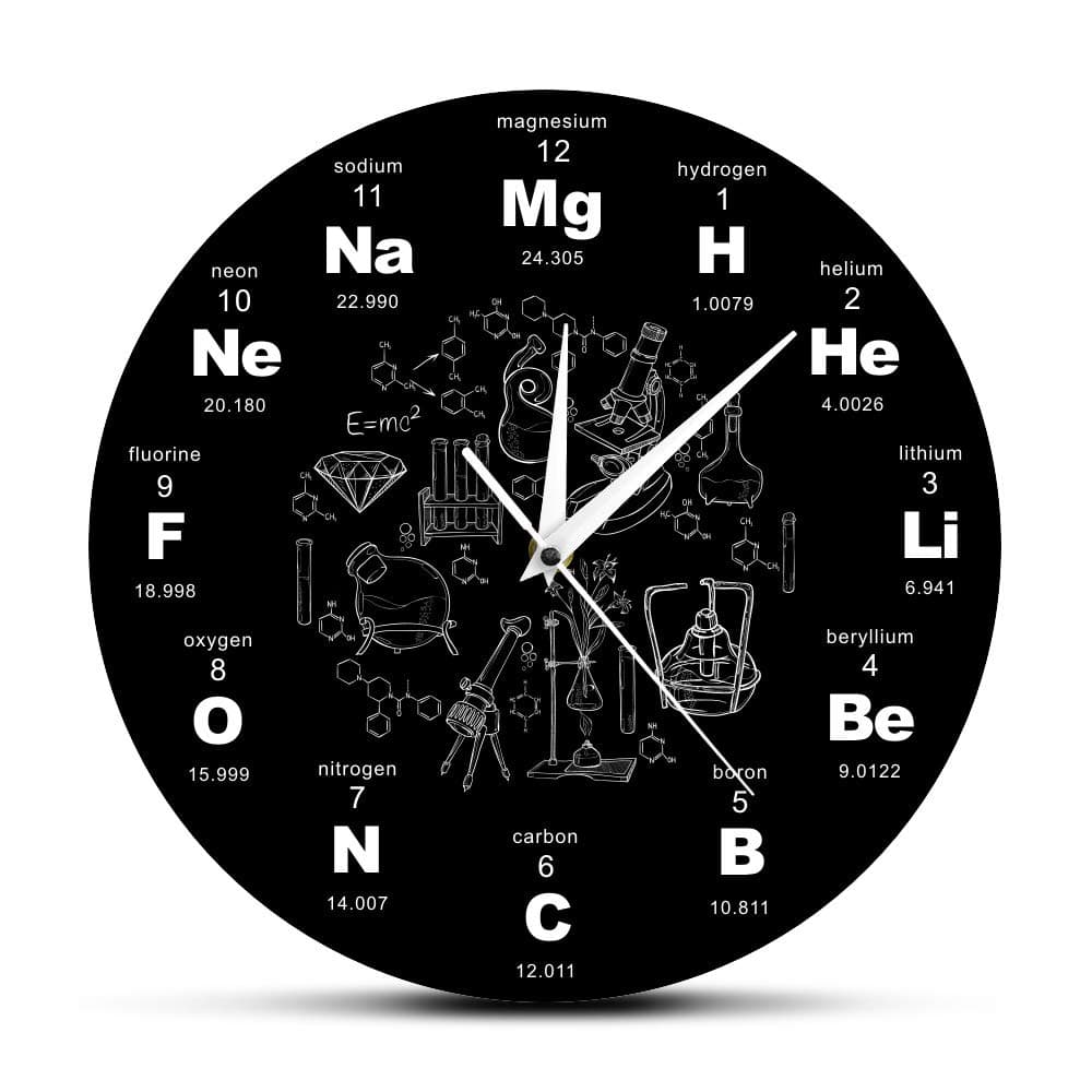 Periodic Table of Elements Wall Art Chemical Symbols Clock Educational Elemental Display Classroom Decor Teacher's Gift