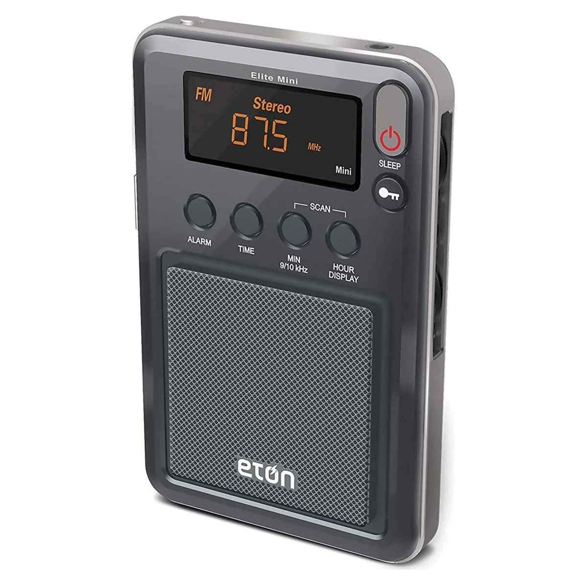 Eton - Elite Mini Compact AM/FM/Shortwave Radio, Internal AM Antenna and Telescoping FM/SW Antenna, Clock and Alarm, Sleep Timer, Custom Leather Case Included, Commitment to Preparedness
