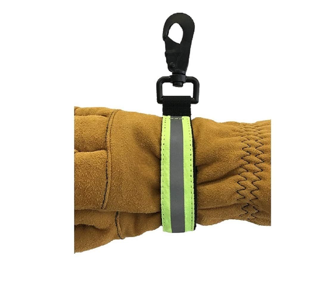 LINE2design-USA-Heavy Duty Firefighter Glovestrap with Green Reflective Trim, 1 Count (Pack of 1)