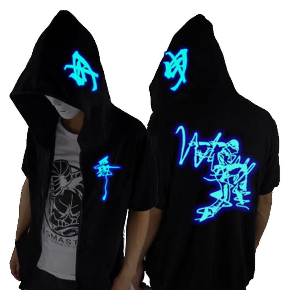 Unisex-Adult/Teens Galaxy Unique Design Short Sleeves Luminescent Hoodie T Shirts Glow Lights in Dark