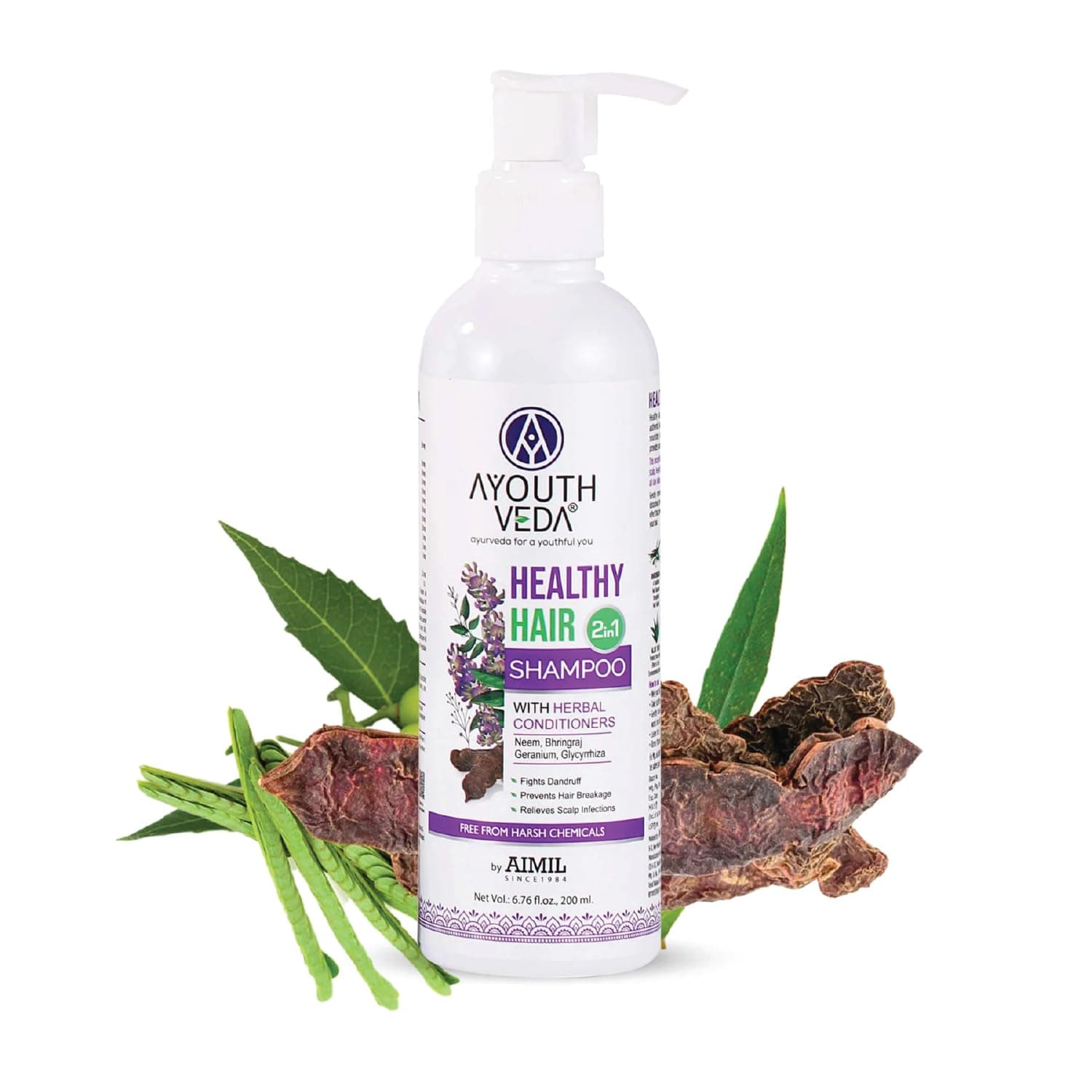 Healthy Hair Shampoo 200ml With Bhringraj and Shikakai | Best Hair Shampoo for Women | Control Hair Breakage & Dandruff | Herbal Conditioner & Cleansers(Pack Of 1, 200ml)