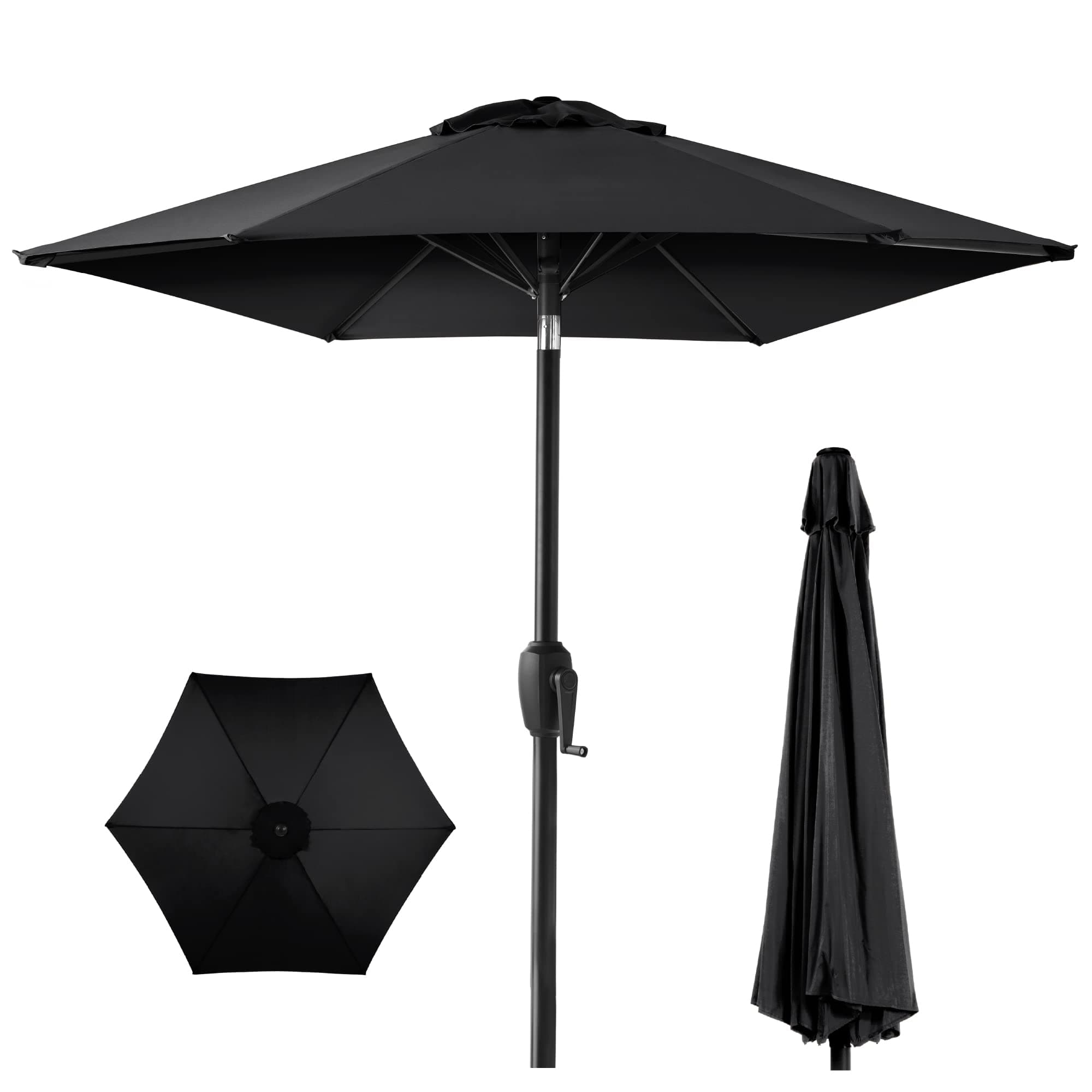 7.5ft Outdoor Market Table Patio Umbrella w/Tilt, Easy Crank Lift