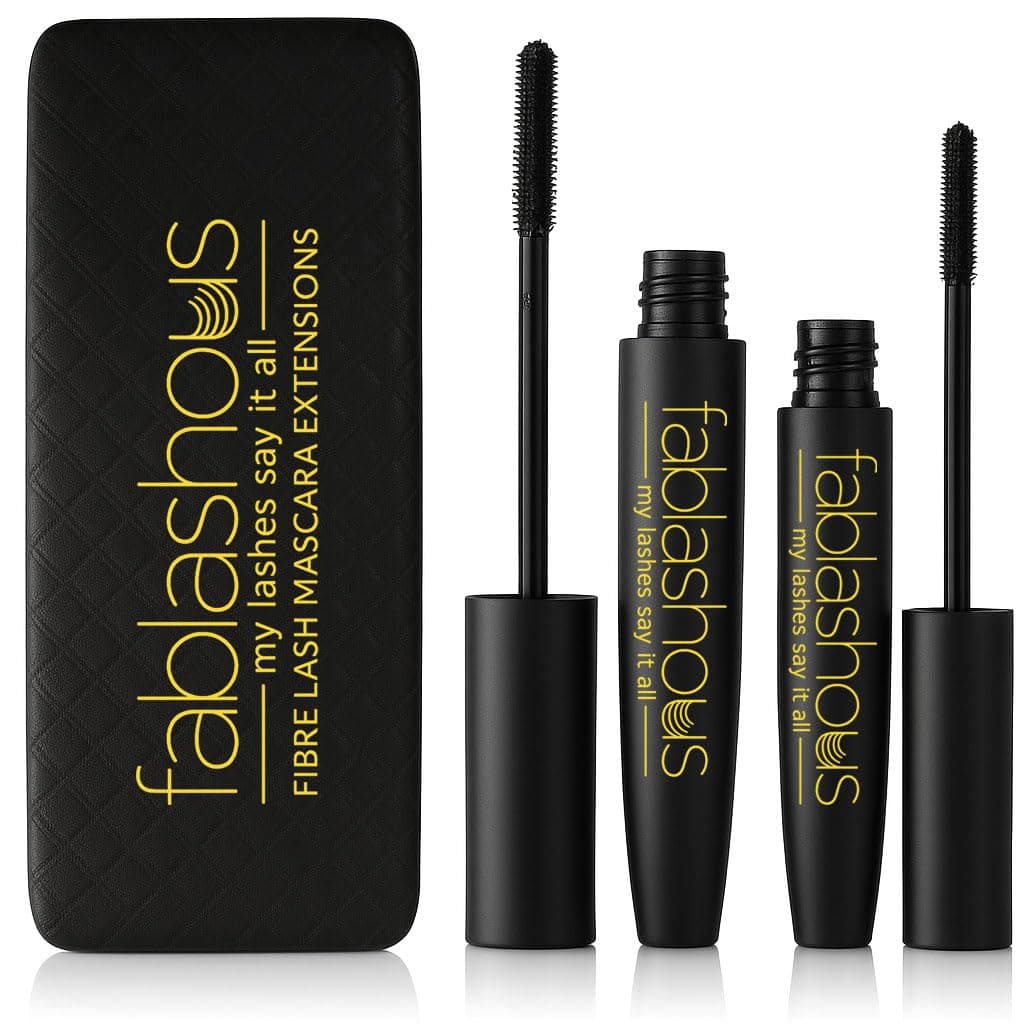 The Original Fablashous 3D Thickening and Lengthening Black Natural Green Tea Fibre Lash Mascara Extensions In Luxury Embossed Patterned Display Case - UK EYELASH SPECIALISTS