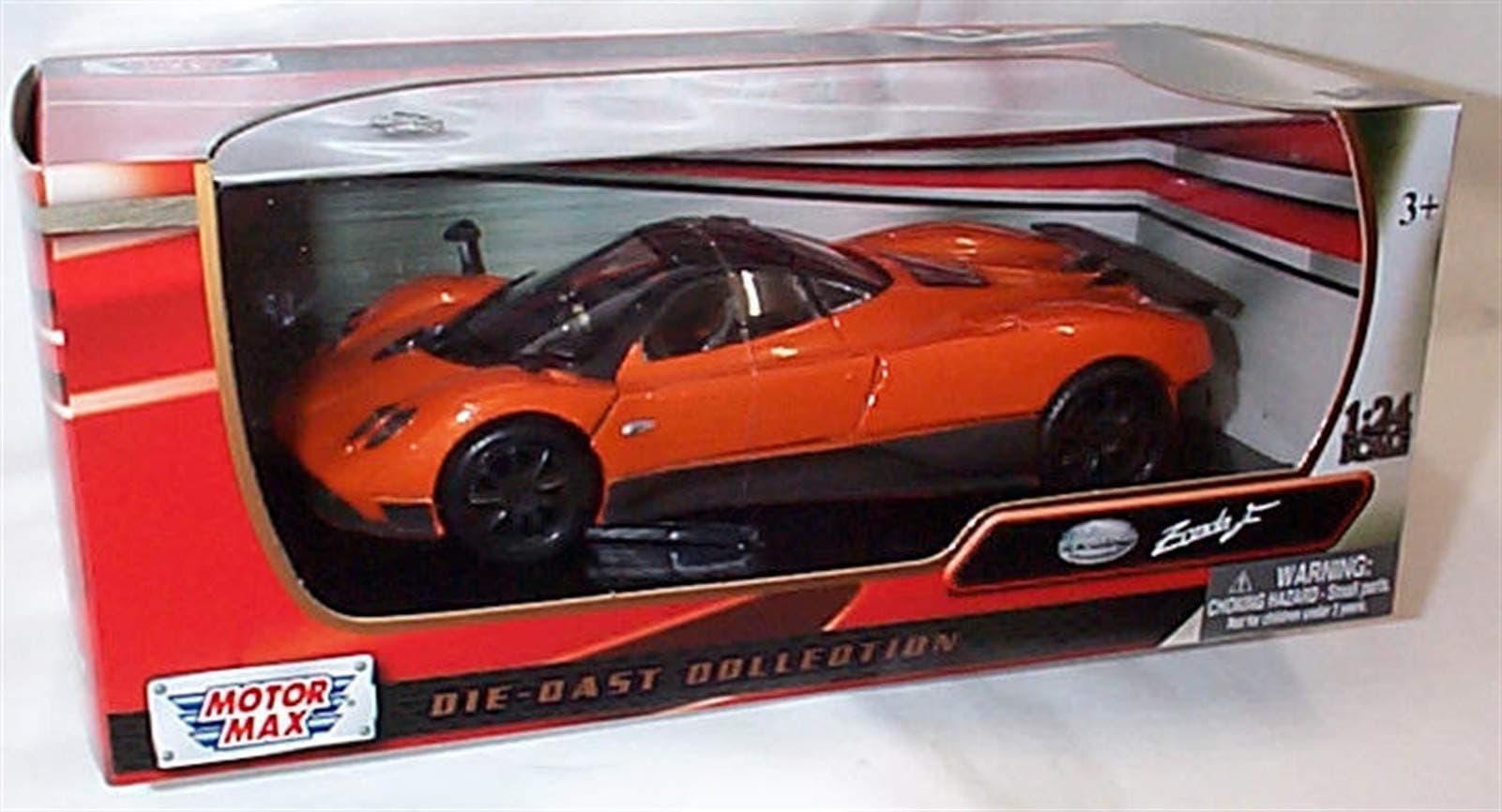 motor max Pagani Zonda F Orange and black car 1:24 scale diecast model