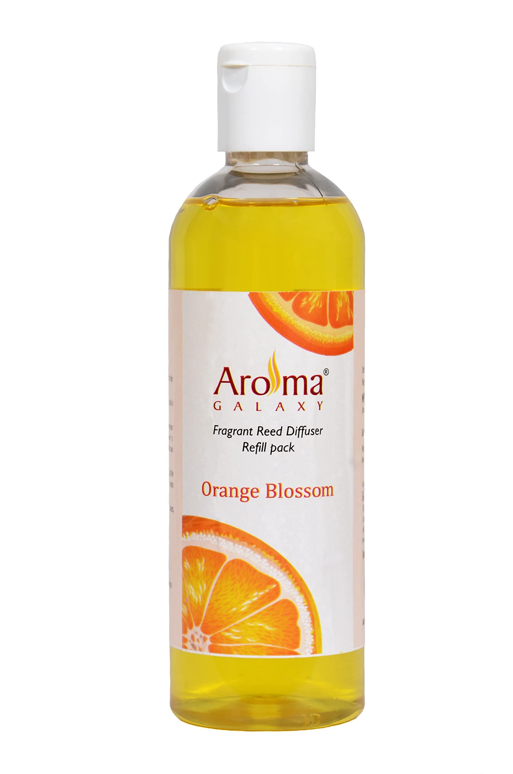 AROMA GALAXYNatural and Undiluted Orange Blossom Aroma Reed Diffuser Oil, 200ml | Strong & Long-Lasting Fragrance Oil for Home, Office & Spa | Best for Humidifier & Diffuser Fragrance Oil