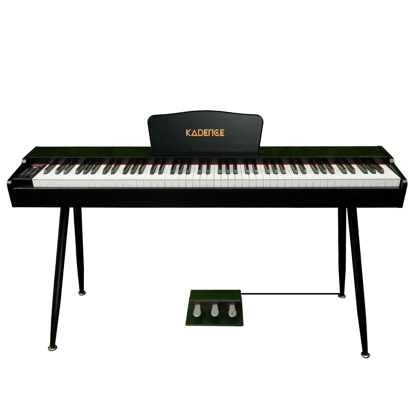 Kadence DP01WBK GEN25 Digital Piano | 88 Weighted Progressive Hammer Keys | Portable with Wooden Stand, Triple Pedal, MIDI | French Dream Chip | 2025 Edition | Black