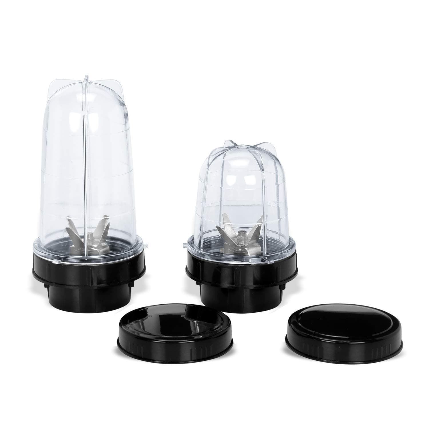 Su-mix Super Premium Bullet Jar for Mixer Grinder Set of 2 (530 ML & 350 ML) ABS Transparent Plastic, Black