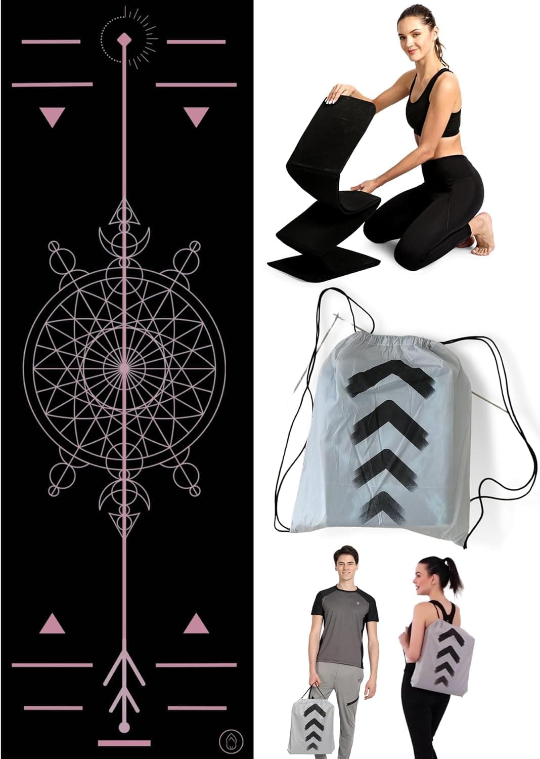 Better me® Yoga Mat - Non-Slip, Thick, Large, Wide Grip Pilates Exercise Home Workout Mat Alignment Lines | Travel, Gym Equipments for Men and Women Fitness with Carrying Bag