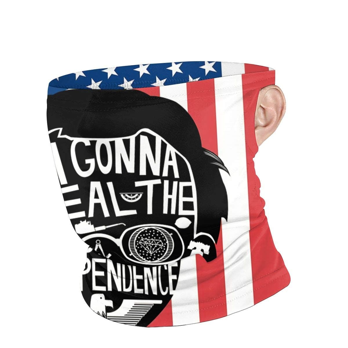 Public Enemy Face Mask Balaclava Protection from Dust, Uv & Aerosols - Reusable Bandana Face Cover,Great for Men & Women Black