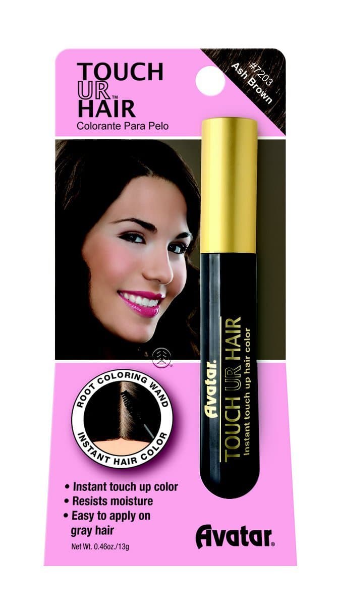 Avatar Touch Ur Hair Root Coloring Wand #7203 Ash Brown, Hair applicator, easy to use, resists moisture, no water, women, touch up stick, instant color