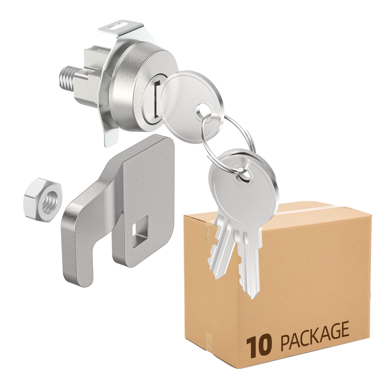 Xinxinlin 1570 Replacement Mail Box Lock Replacement for Florence F Series CBU & 4C Mail Units L-1172C, C9100 with 3 Keys and a Latch, Replacement USPS Mailbox Key Lock -10 Pack