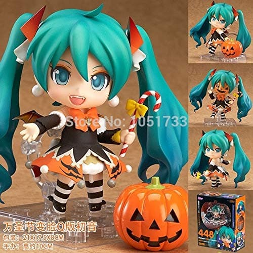 EXTOY Cute 4" Nendoroid Vocaloid Halloween Ver. 10Cm Boxed PVC Action Figure Set Model Collection Toy #448 Teen Must Haves 5 Year Old Boy Gifts Childrens Favourites Superhero Coloring