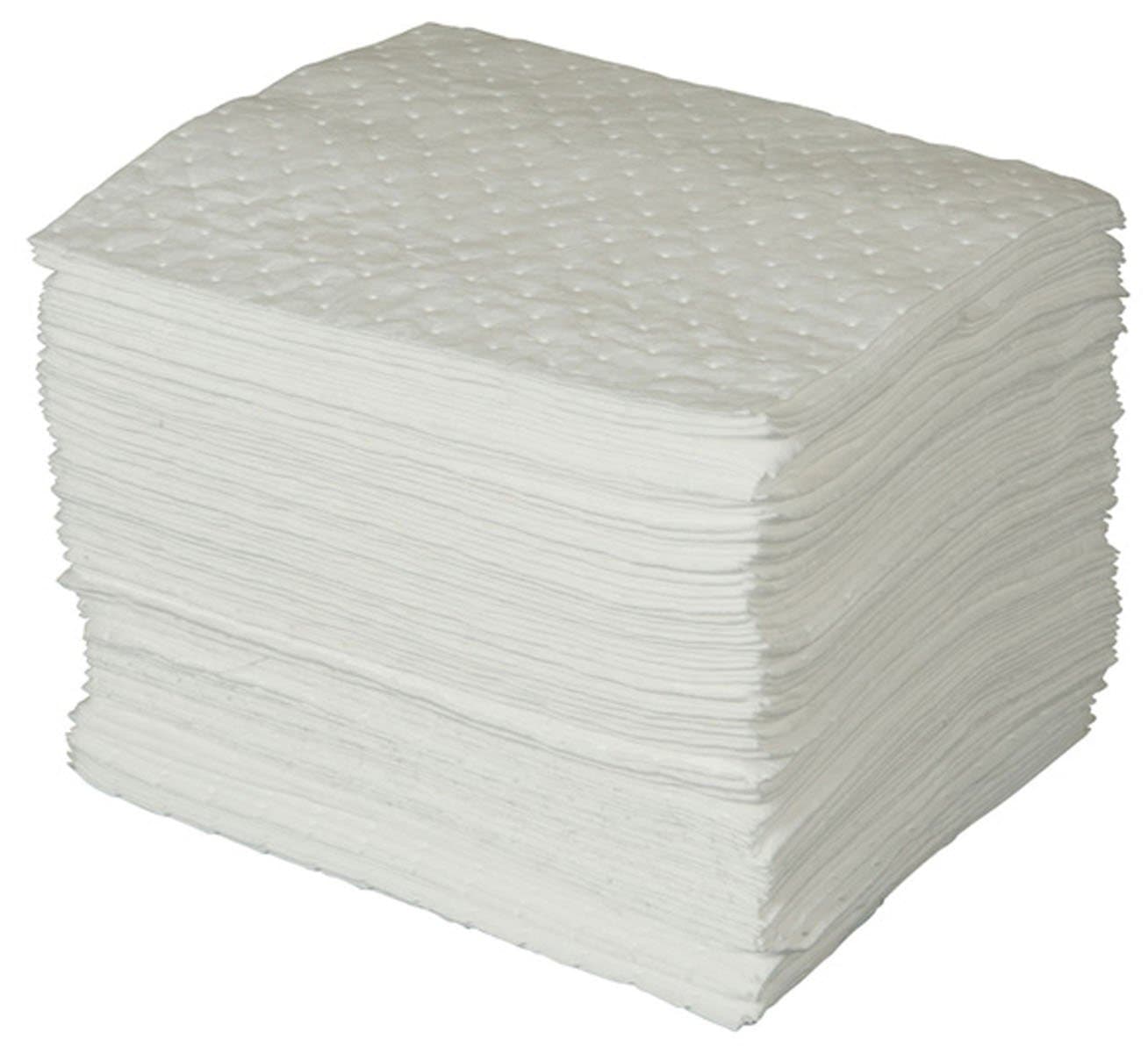 Brady SPC BPO100 15" x 17" Heavy Weight Economical Oil Only Absorbent Pads - 100 ct